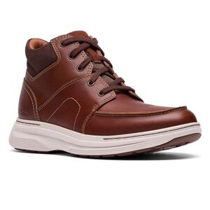 Clarks Men's Collection Craftwell Mid Boots- Size 12M- Dark Tan Leather